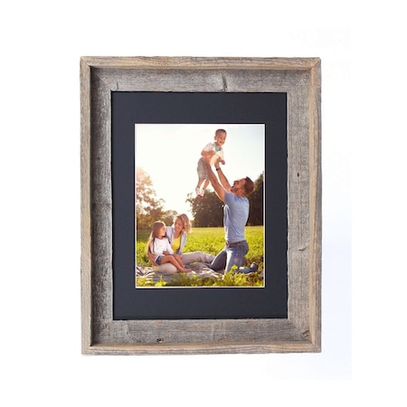 Barnwoodusa Rustic Signature Reclaimed 16x20 Wood Picture Frame (11x14 Black Mat) 672713211730